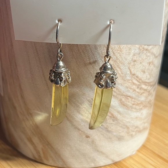 Lemon Quartz and Silver Earrings - Picture 3 of 4